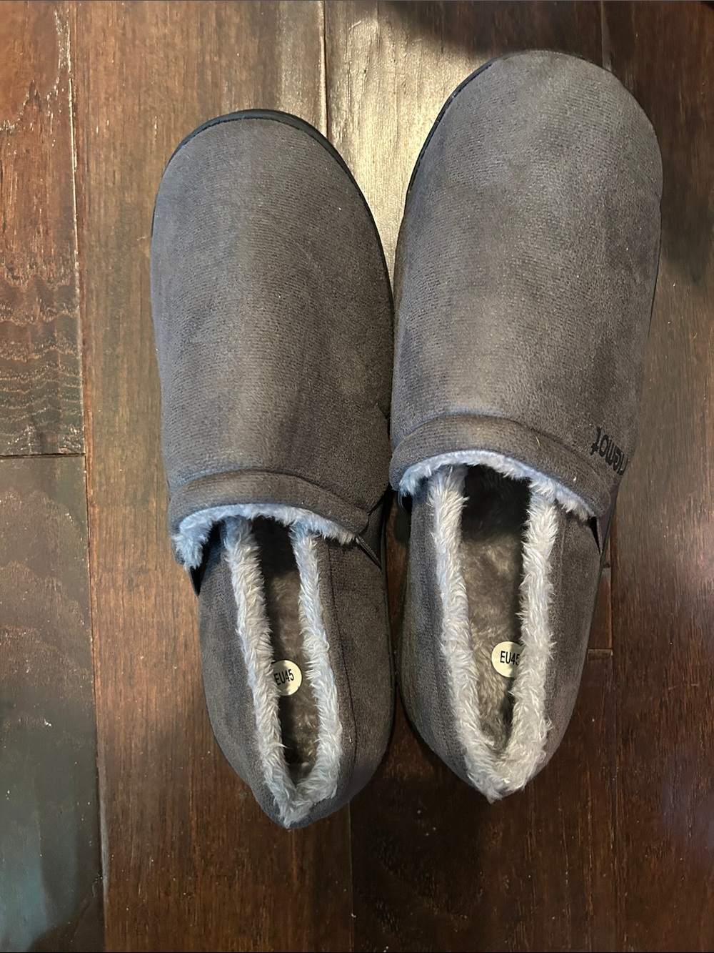 Men's Gray Faux-Suede Slip-Ons